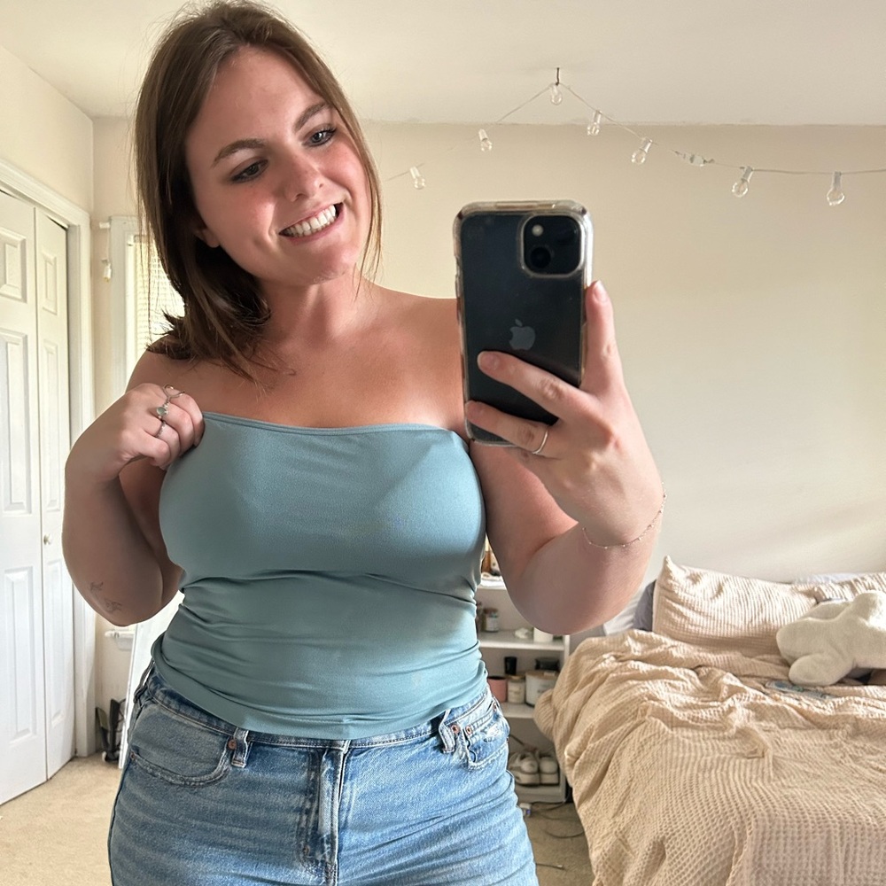 A New Day Teal Tube Top